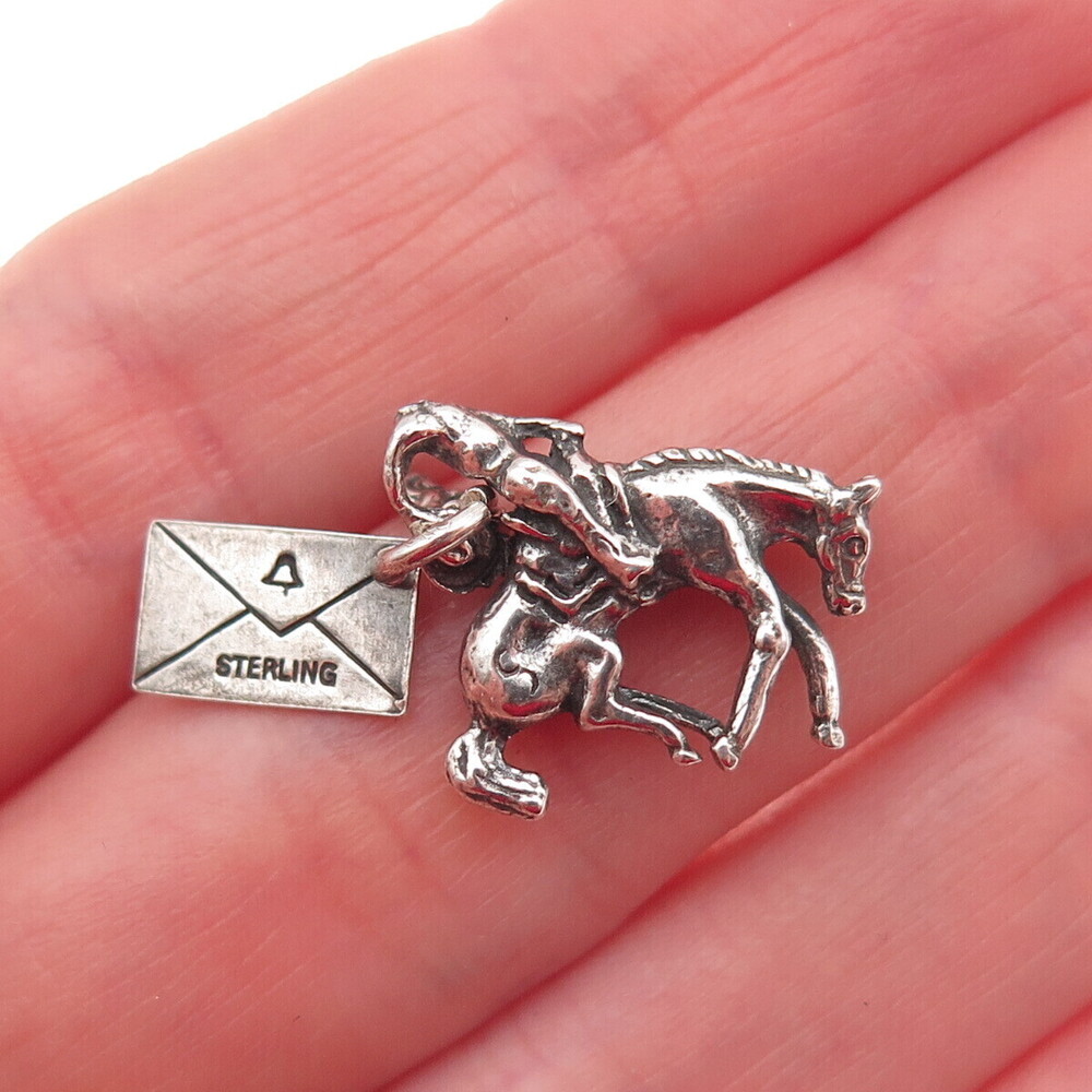 Bell Trading Post Sterling Silver Vintage Headless Horseman Mini Charm Pendant